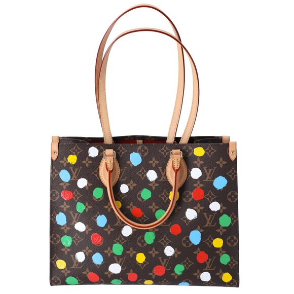 Louis Vuitton x Yayoi Kusama Onthego MM Tote Brown Monogram Polka Dots - Picture 1 of 8